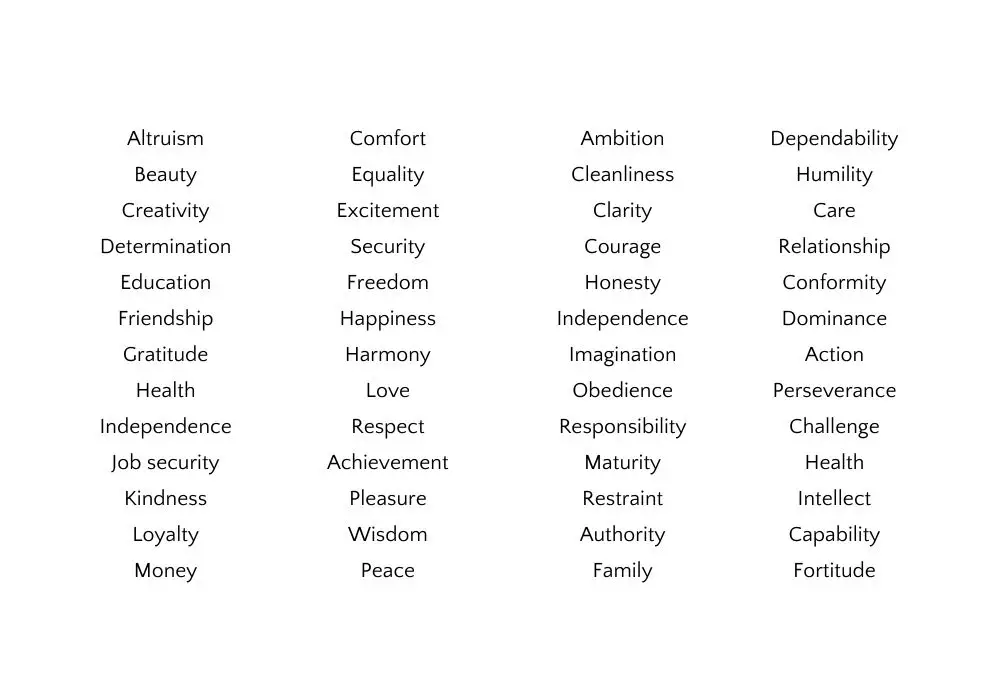 Examples of values