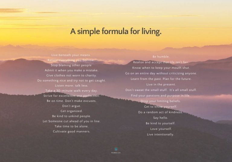 A simple formula for living a happier and meaningful life.