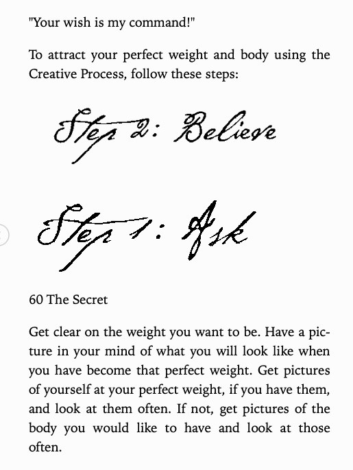 The Secret ask and believe sample page