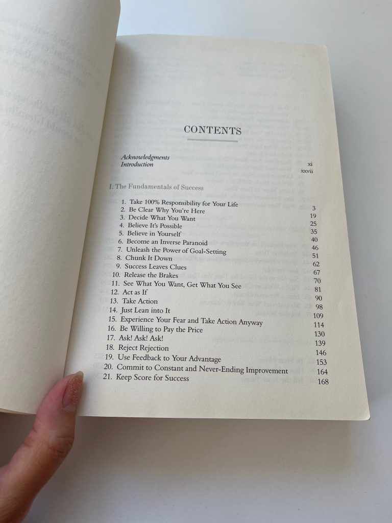 The Success Principles by Jack Canfield, table of contents